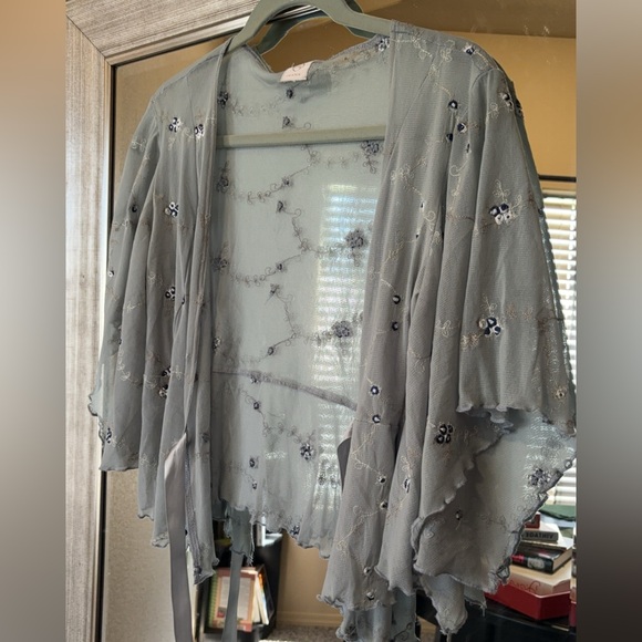 XOXO Jeans Wrap Embroidered Top - Picture 4 of 4